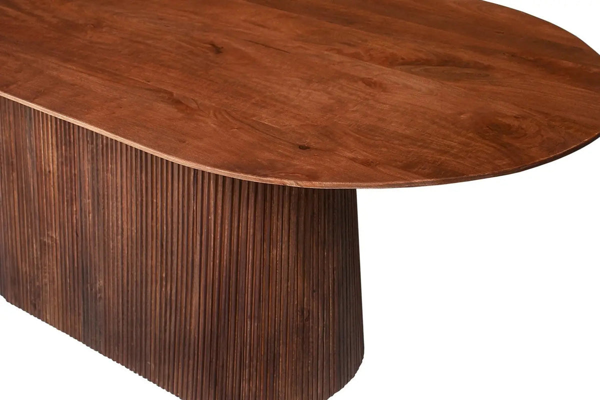 Table à Manger Ovale MAYGA en Manguier Brun Clair - 200 cm