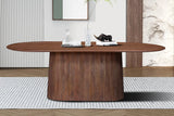 Table à Manger Ovale MAYGA en Manguier Brun Clair - 230 cm