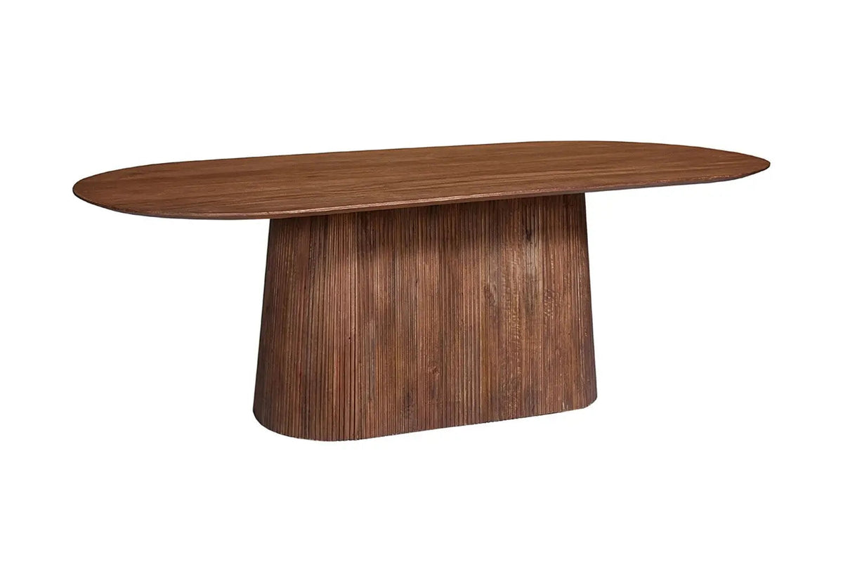 Table à Manger Ovale MAYGA en Manguier Brun Clair - 230 cm