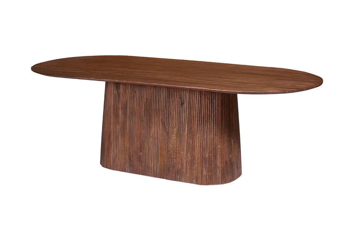 Table à Manger Ovale MAYGA en Manguier Brun Clair - 230 cm