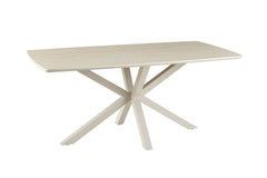 Table à Manger Ovale NOAH en Pierre Frittée Beige - 180 x 90 cm