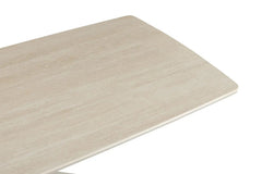 Table à Manger Ovale NOAH en Pierre Frittée Beige - 180 x 90 cm