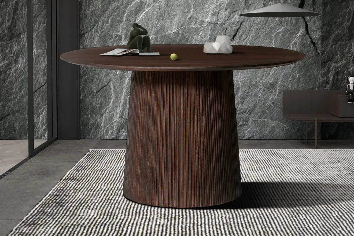 Table à Manger Ronde MAYGA en Manguier - 130 cm