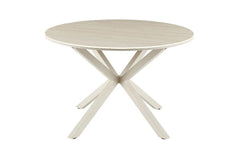 Table à Manger Ronde NOAH en Pierre Frittée Beige - Ø 120 cm