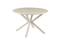 Table à Manger Ronde NOAH en Pierre Frittée Beige - Ø 120 cm