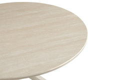 Table à Manger Ronde NOAH en Pierre Frittée Beige - Ø 120 cm