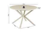 Table à Manger Ronde NOAH en Pierre Frittée Beige - Ø 120 cm
