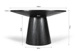 Table à manger Ronde TOMI en Bois de Manguier - 130 cm
