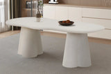 Table à manger Ovale Effet Ciment Organique FARY - 220 cm