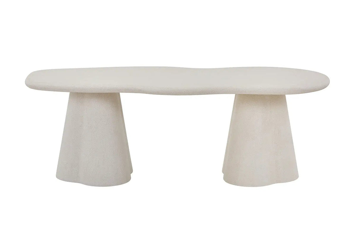 Table à manger Ovale Effet Ciment Organique FARY - 220 cm