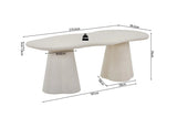 Table à manger Ovale Effet Ciment Organique FARY - 220 cm