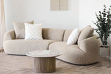 Table basse ATHENS avec un plateau en céramique, blanc et marron foncé - 80x40 cm