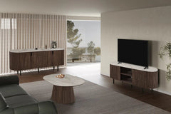 Table basse VEKO Décor Chêne et Plateau Pierre Frittée - 120 x 70 cm