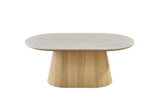Table basse VEKO Décor Chêne et Plateau Pierre Frittée - 120 x 70 cm