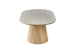 Table basse VEKO Décor Chêne et Plateau Pierre Frittée - 120 x 70 cm