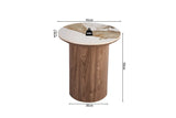 Table d'Appoint Ronde AVORA en Pierre Brillante Brun Doré - Ø 45 cm