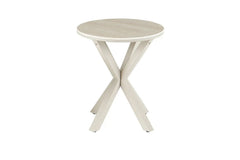 Table d'Appoint Ronde NOAH en Pierre Frittée Beige - Ø 50 cm
