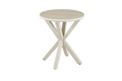 Table d'Appoint Ronde NOAH en Pierre Frittée Beige - Ø 50 cm