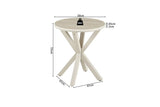 Table d'Appoint Ronde NOAH en Pierre Frittée Beige - Ø 50 cm