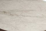 Table de salle à manger VEKO Ovale Décor Chêne et Plateau Pierre Frittée - 180 x 90 cm