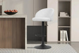 Tabourets de Bar AYDA en Tissu Bouclé Blanc - 49 x 46 cm