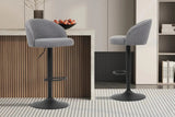 Tabourets de Bar AYDA en Tissu Bouclé Gris Clair - 49 x 46 cm