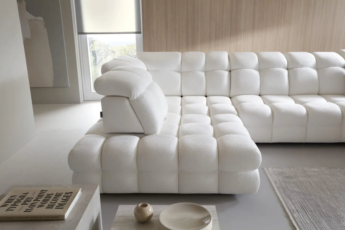 THALES XL – Canapé panoramique avec assise électrique et coffre de rangement – 400 x 220cm