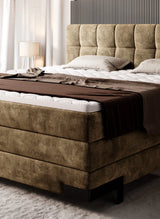 VIANO – Lit Coffre Box Spring avec Matelas Bonnel