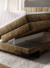 VIANO – Lit Coffre Box Spring avec Matelas Bonnel