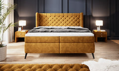 MADISON – Lit Coffre Box Spring avec Matelas Bonnell