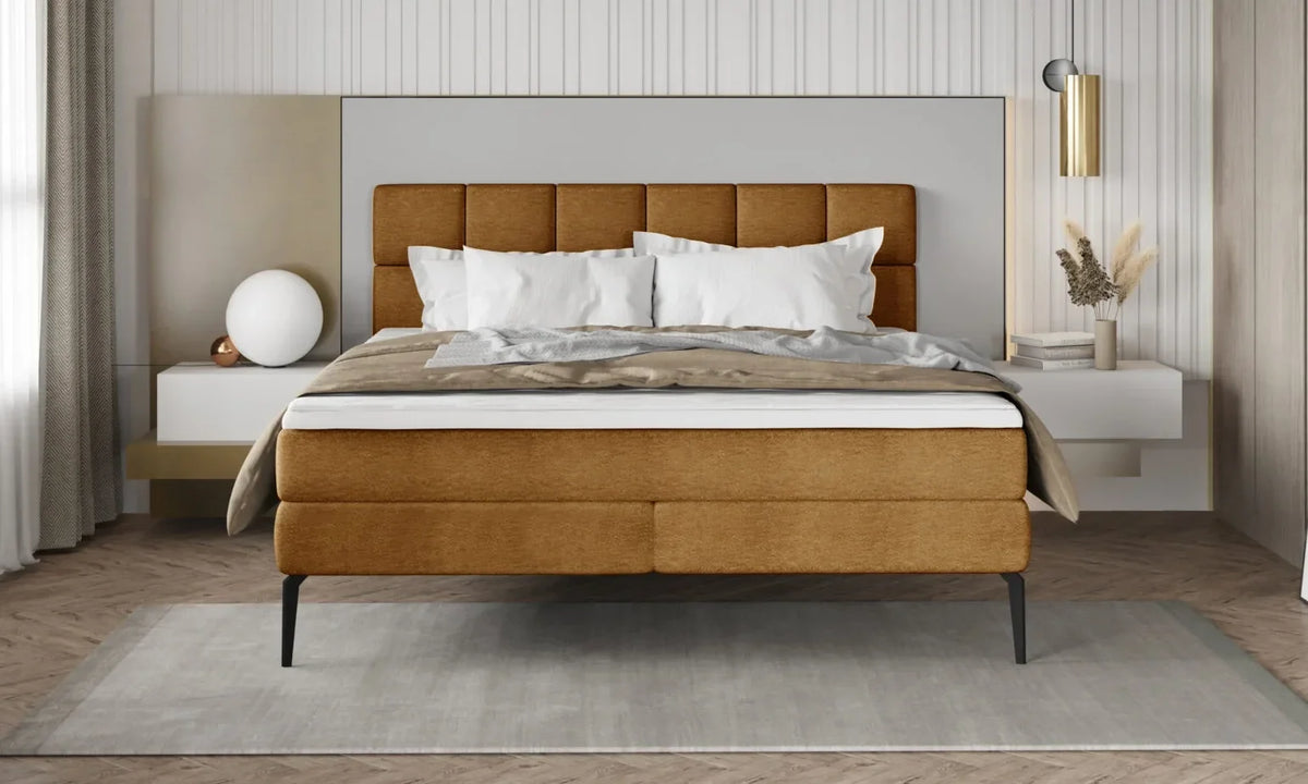 ADEL – Lit avec tête de lit et matelas Bonell