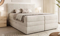 AMBER – Lit Coffre Box Spring avec Matelas Bonell