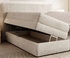 AMBER – Lit Coffre Box Spring avec Matelas Bonell