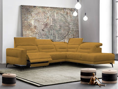 BALIA – Canapé d'angle ocre dans un salon