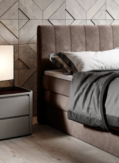 CARINA – Lit Coffre Box Spring avec Matelas Bonell