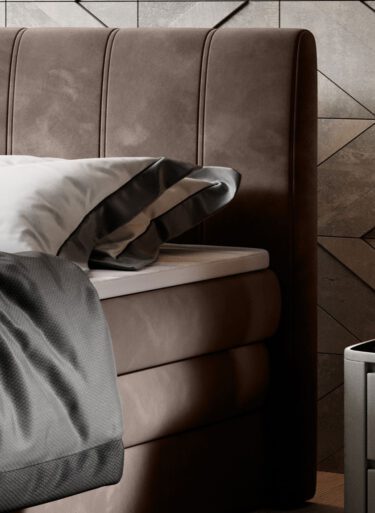 CARINA – Lit Coffre Box Spring avec Matelas Bonell
