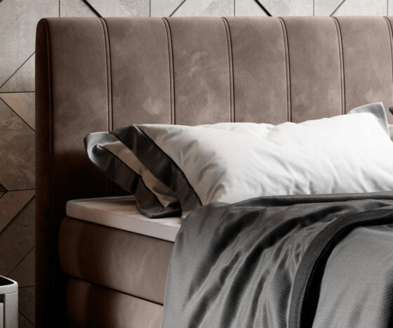 CARINA – Lit Coffre Box Spring avec Matelas Bonell