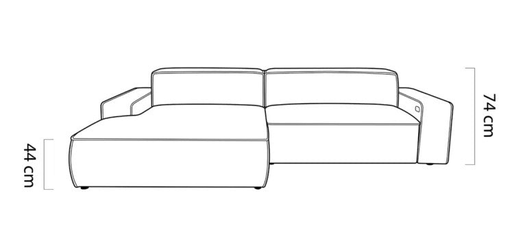 Hauteurs du canapé NUBE S : 74 cm, assise 44 cm