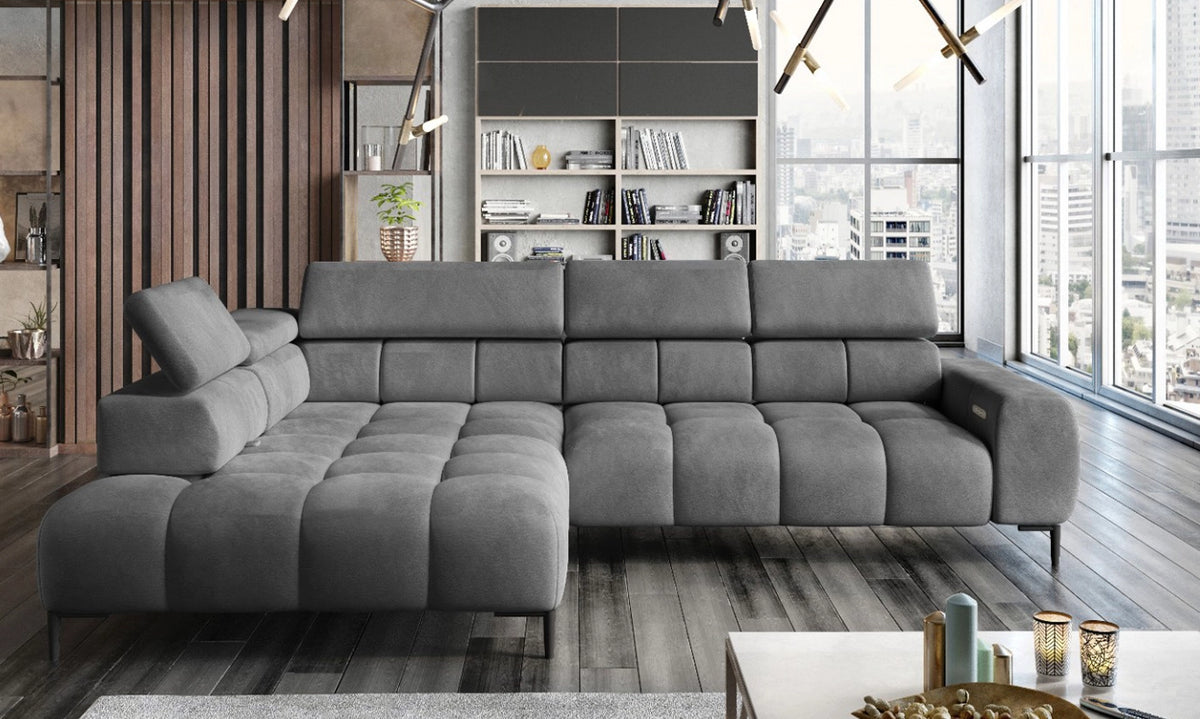 PLAZA L – Canapé d'angle avec assise électrique – 300 x 105cm