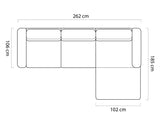 Dimensions du canapé SANCHO S : 262 x 185 cm