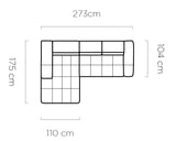 Dimensions du canapé GIANNI : 273 x 175 cm