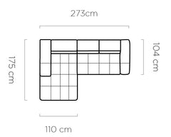 Dimensions du canapé GIANNI : 273 x 175 cm