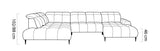 GIOVANNI XL – Schéma des dimensions de face (hauteur 88/102 cm, assise 46 cm)