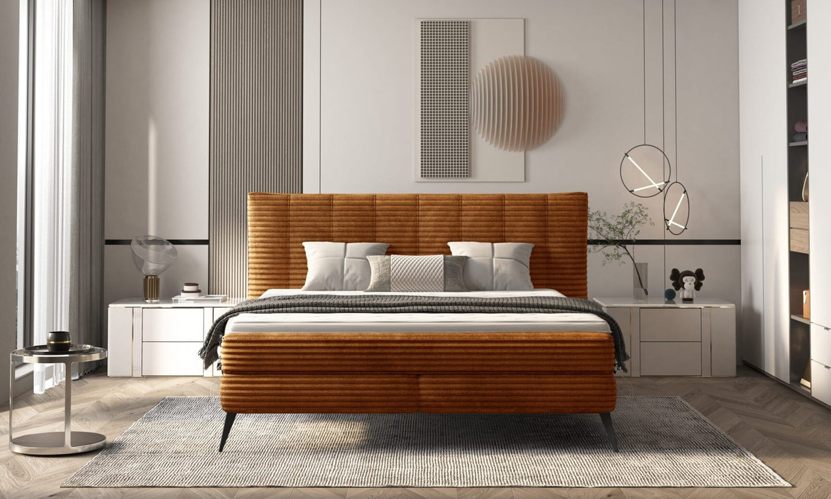 LUCY – Lit Coffre Box Spring avec Matelas Bonnell