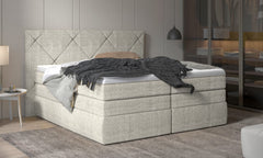 LUNGO – Lit Coffre Box Spring avec Matelas Bonnell