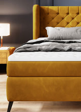 MADISON – Lit Coffre Box Spring avec Matelas Bonnell