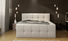 MEDINO – Lit Coffre Box Spring avec Matelas Bonnell