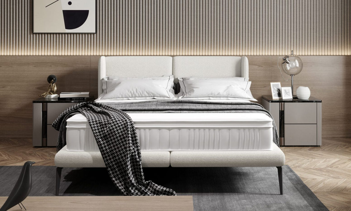 TESSINA – Lit avec Tête de lit et Sommier Sans Matelas