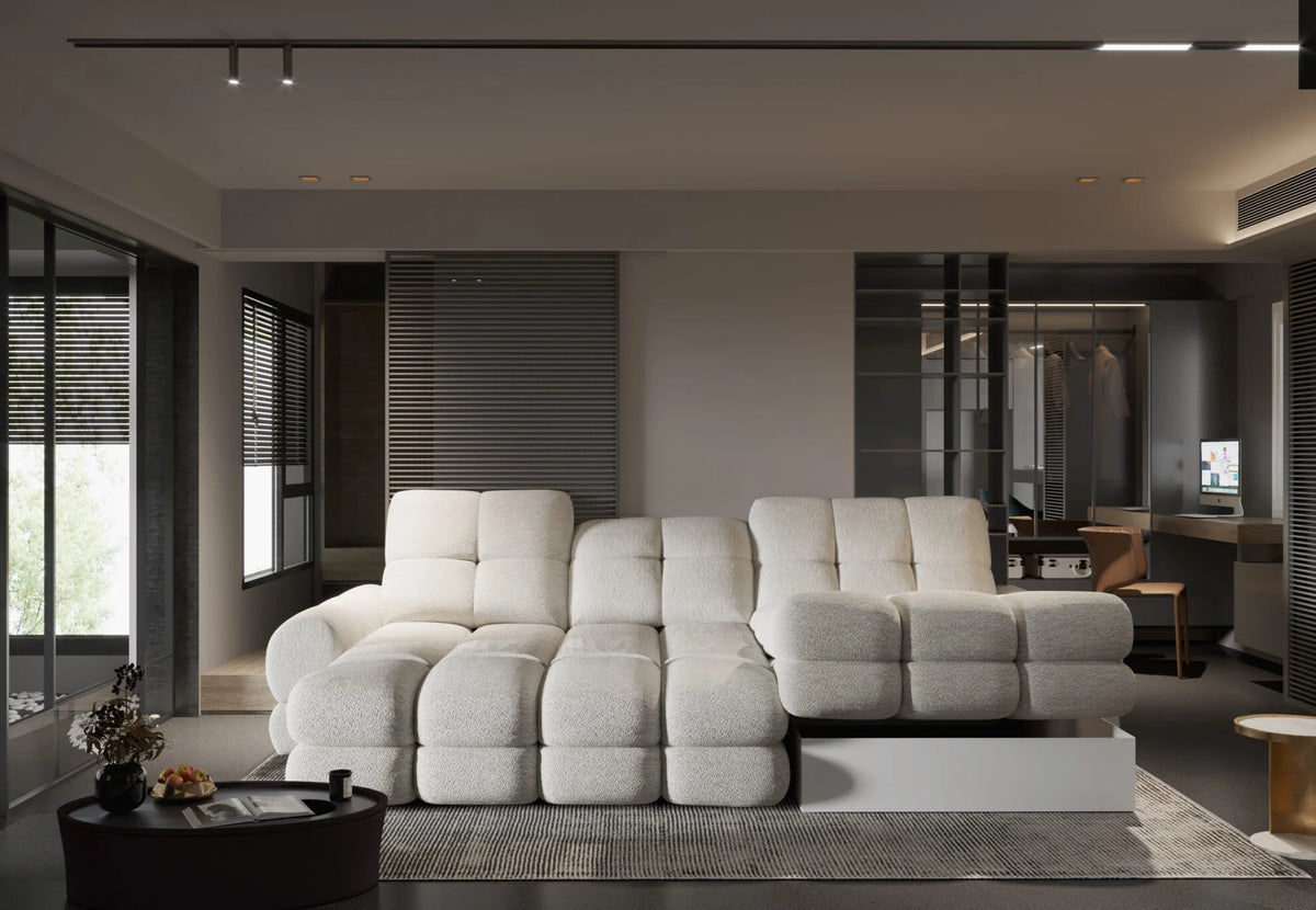 THALES Mini – Canapé d'angle avec assise électrique et coffre de rangement – 283 x 172 cm