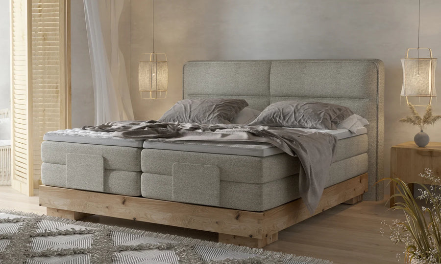 VALSEN – Lit Électrique en Bois Chêne Massif avec Matelas Bonell
